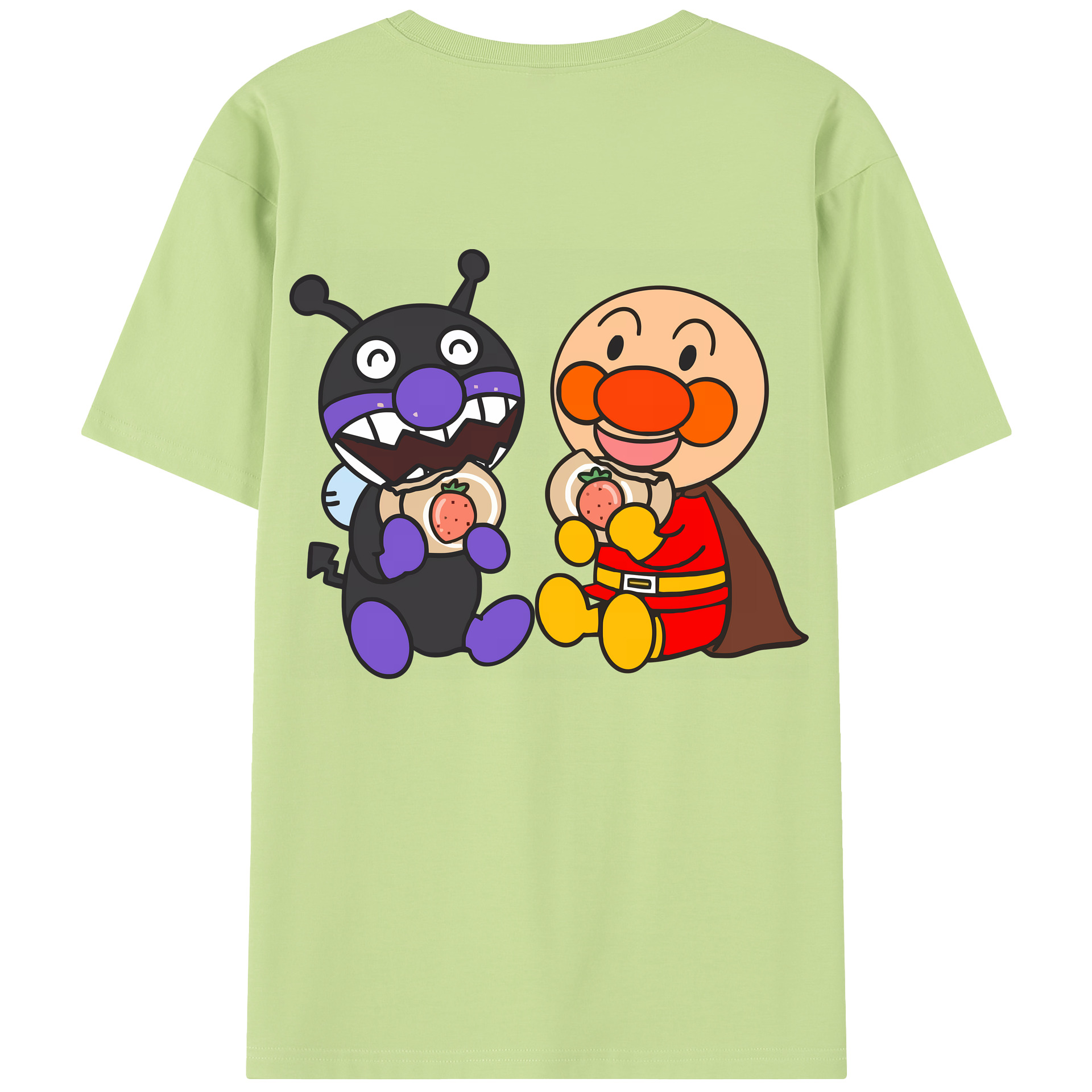 （画像用） アンパンマン Anpanman 綿100％半袖Tシャツ（背面プリント）